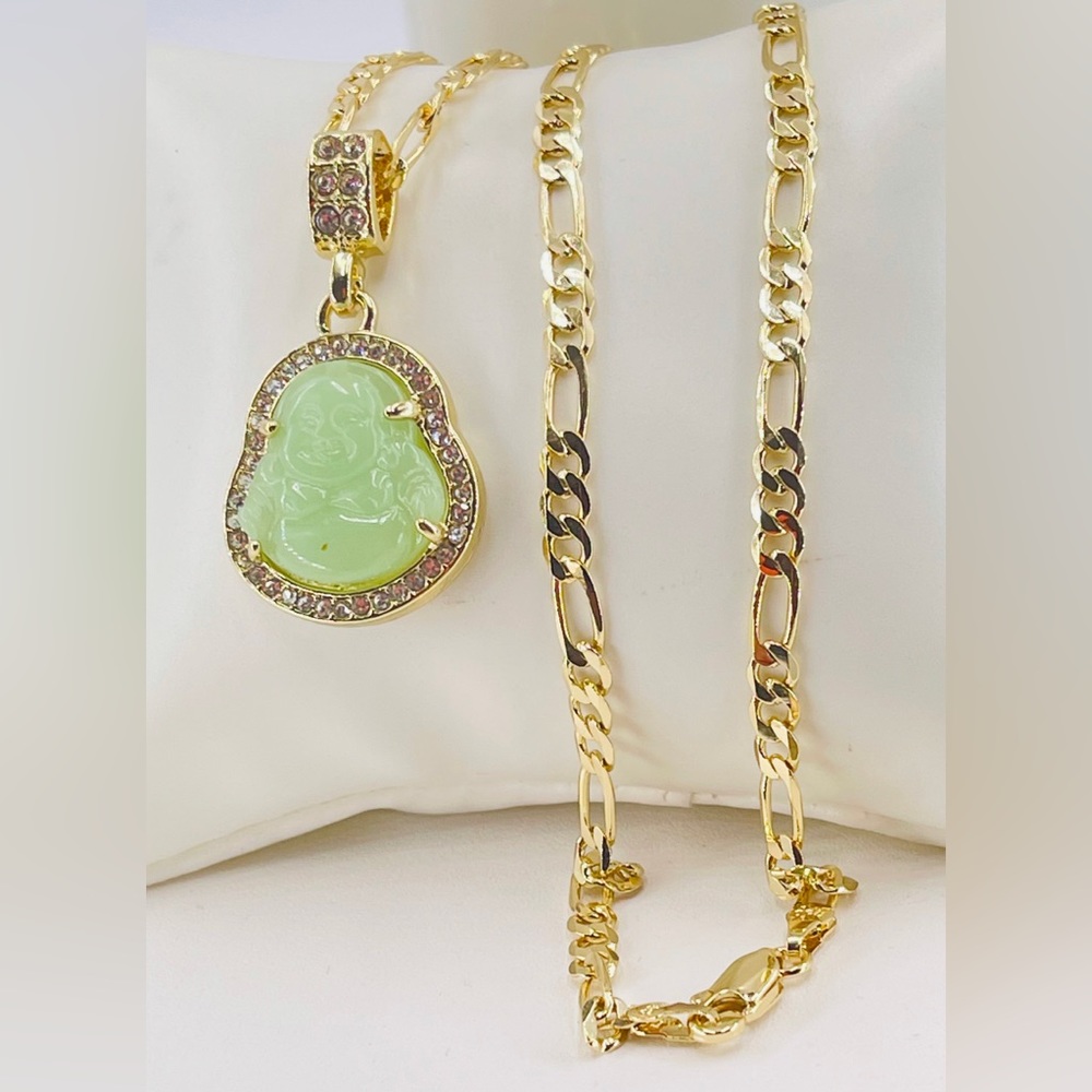 buddha and chain gold plated